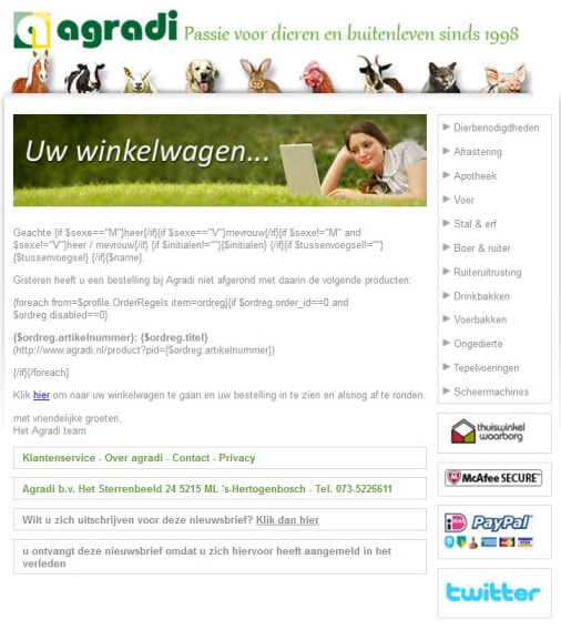 Agradi - abandoned shopping cart