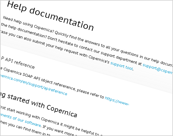Online documentation Copernica