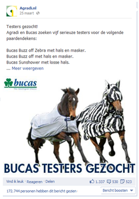Facebook campagne Bucas dekens