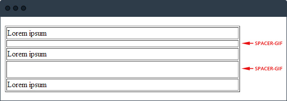 spacer-gif techniek html email