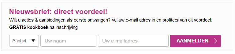 Duidelijke inschrijfmogelijkheid